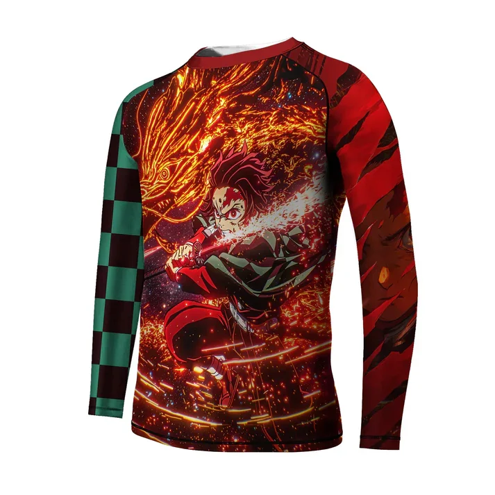 2026 Trendy and Fashionable New Style Ghost Slayer Blade Hip-hop 3D Printed Men's and Women's Casual Loose Long Sleeved T-shirt