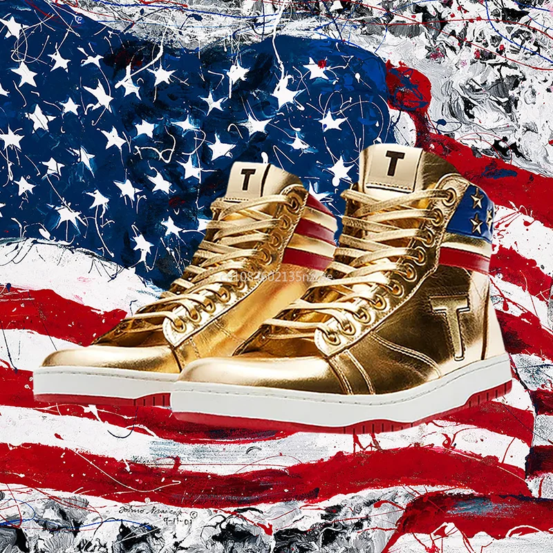 Gold Silvery Trump Shoes 2024 MAGA Never Surrender Shoe Sneaker Basketball Mens Womens Casual Boots Road Shoe Big size 47 48