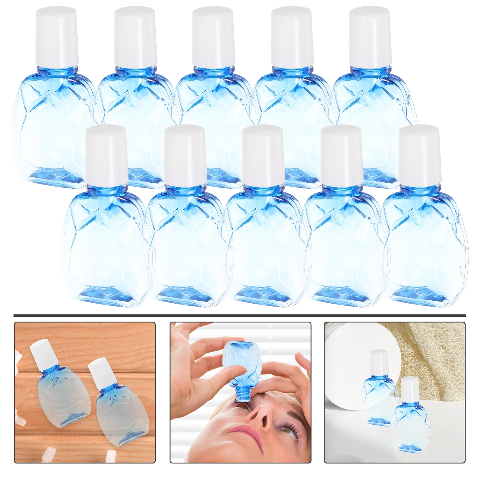 

10 Pcs Blue Eye Drops Liquid Bottle Plastic Packaging Sample 10pcs Dropper Applicator Empty Bottles The Pet Dispenser Squeeze