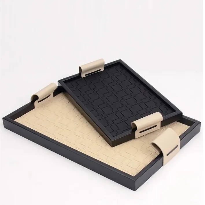 Handmade Leather Storage Tray, Light Luxury Entryway Jewelry Tray, Desktop & Tea Table Decor for Home Use