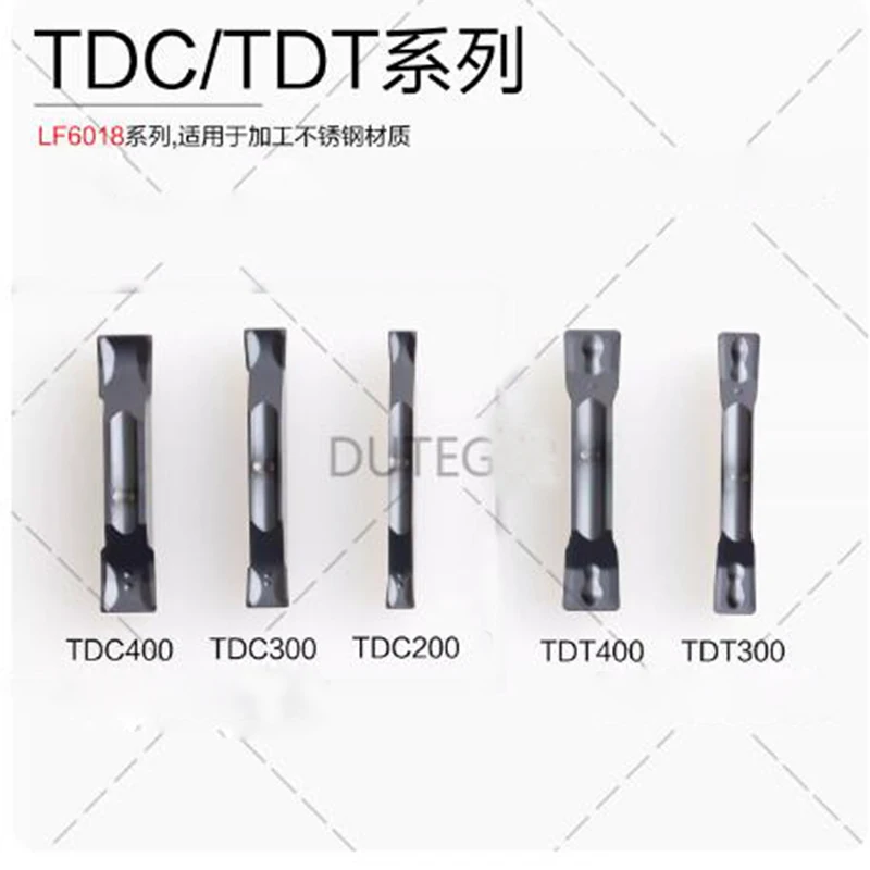 

TDT200 TDT300 TDT400 LF6018 / TDC200 TDC300 TDC400 LF6018 2mm 3mm 4mm Grooving Cut Off Turning Tool Insert For Stainless steel