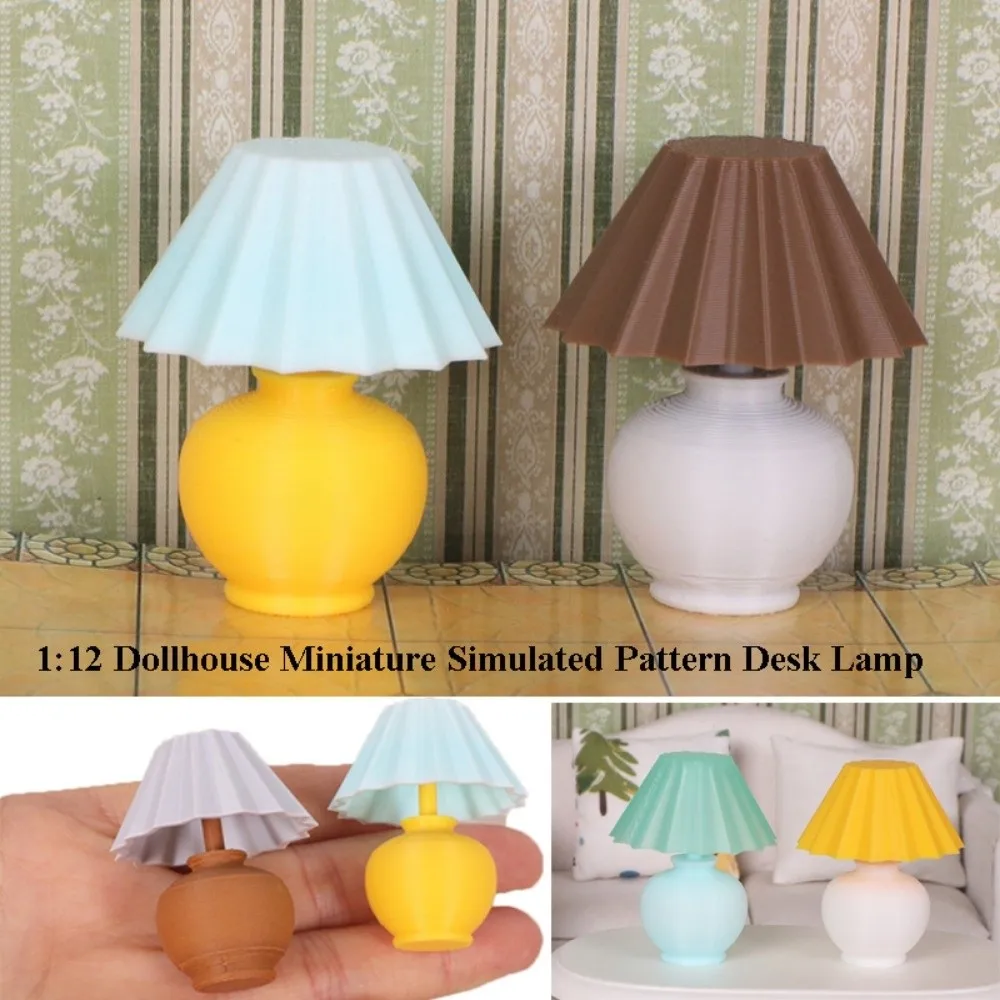1:12 Dollhouse Miniature Desk Lamp Simulated Pattern Multistyles Bedroom Lamp Desk Lamp Study Model