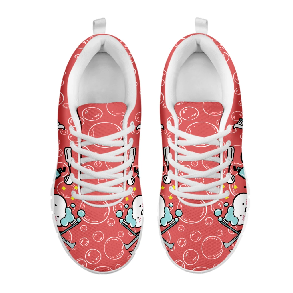 INSTANTARTS Pink Dental Teeth Prints Casual Women Shoes Flats Sneakers Air Mesh Comfortable Ladies Footwer Cartoon Zapatos Mujer