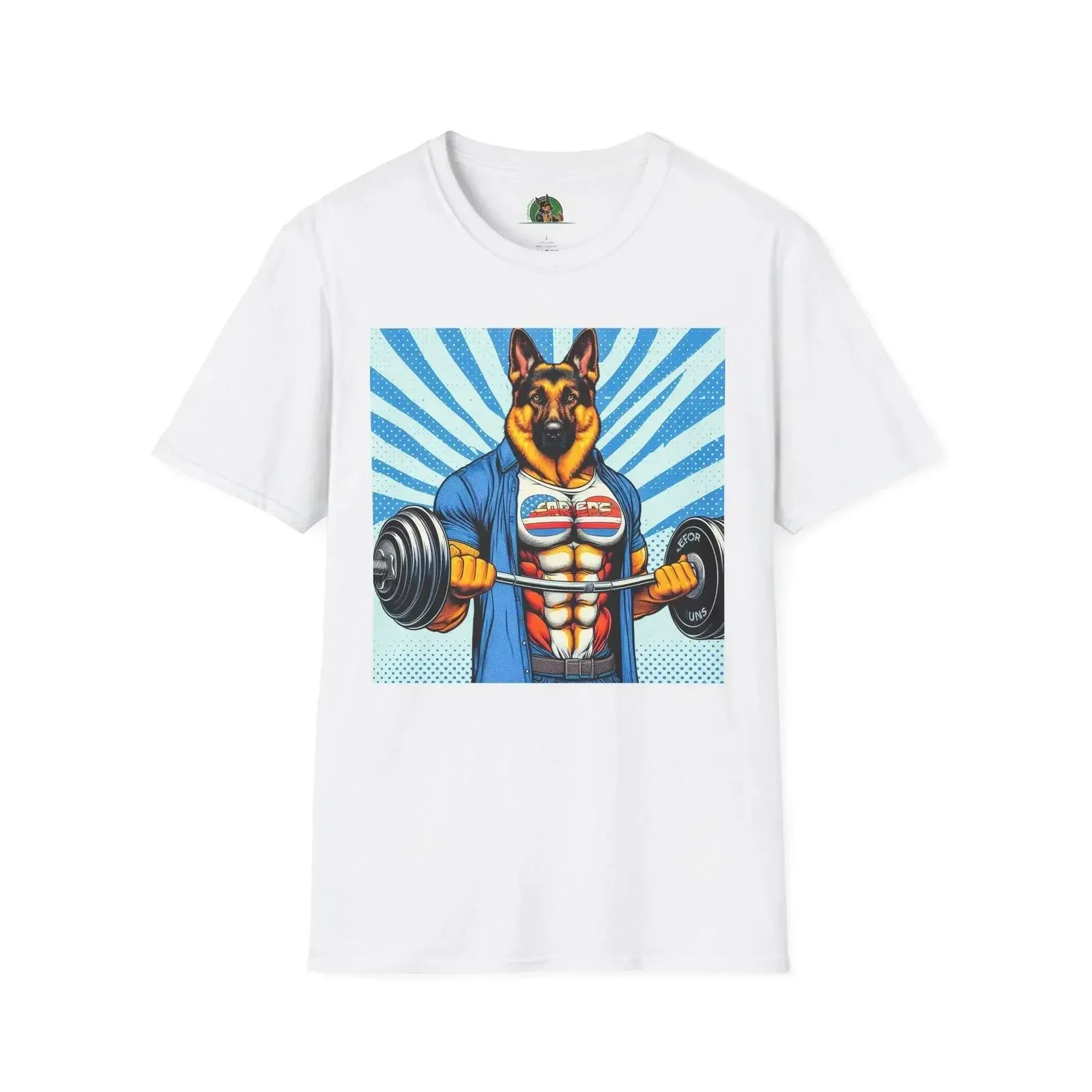 German Shepherd vintage Washed Versatile Breathable Unisex streetwear homme designer clothes fashion Comfortable graphic Soft