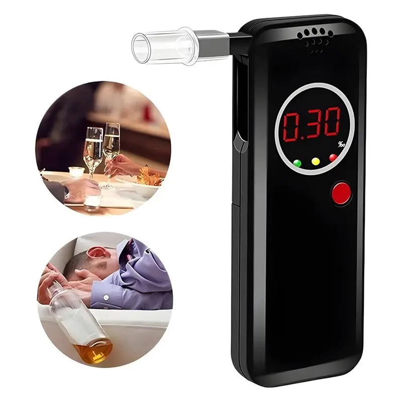 AD-6000NS Portable Tester Breathalyzer With 6 Mouthpieces High-Accuracy For Personal Use Before You Each Driving-M54K