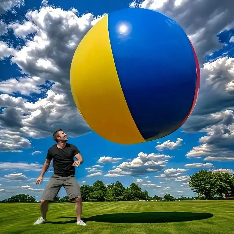 Inflável engrossado grande praia de futebol jardim de infância brinquedo interativo bola de praia inflável engrossado brinquedos gigantes bola