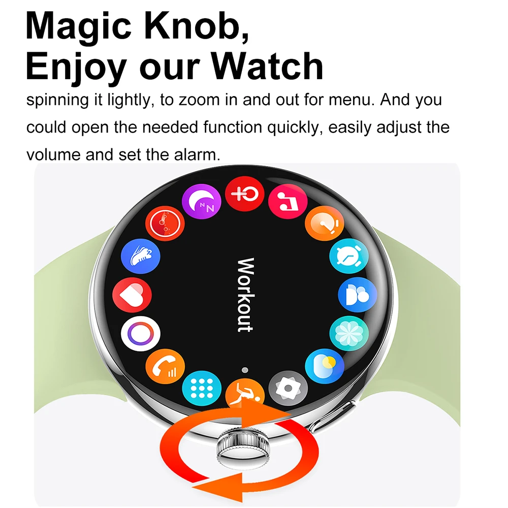 ساعة ذكية للرجال والنساء ، مكالمة بلوتوث ، شاشة عرض AMOLED ، 3ATM ، IP68 ، ساعات رياضية مقاومة للماء ، الصحة ،