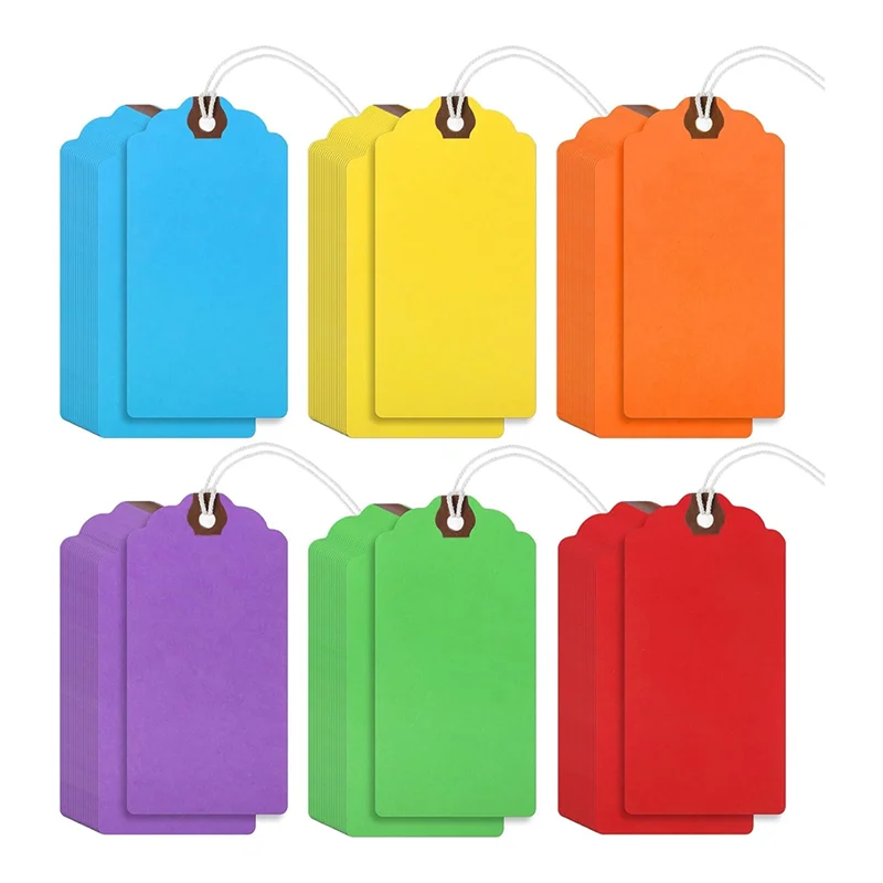 CS-240Pcs 4 3/4 X 2 3/8In Manila Labels Shipping Labels Cardboard Labels With String Hanging Labels With Reinforced Holes