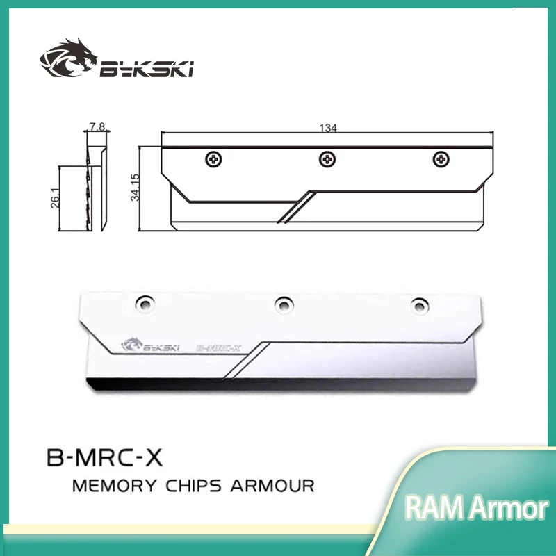 

Bykski DDR5 RAM Memory heat Sink Full Red Copper Heat Dissipation Cooler Silver With Armor / B-MRC-X