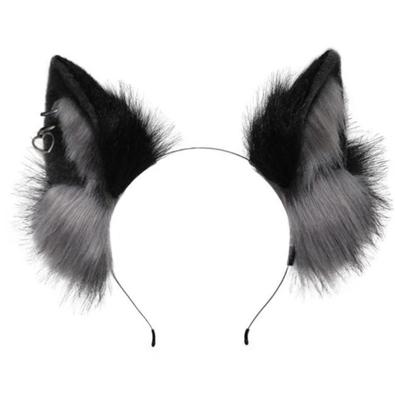 

5asd Handmade Anime Cosplay Props Wolf-Ears Halloween Party Role Playing Headband