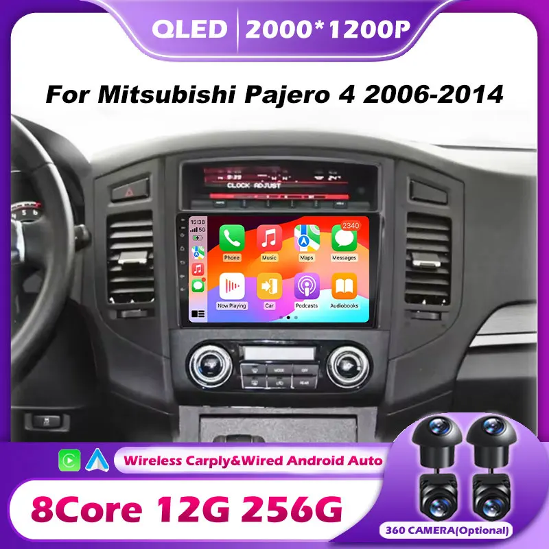

Android для Mitsubishi Pajero 4 2006-2014, автомобильный радиоприемник, автомобильный мультимедийный плеер, GPS-навигация, Carplay, сенсорный экран, авто стерео