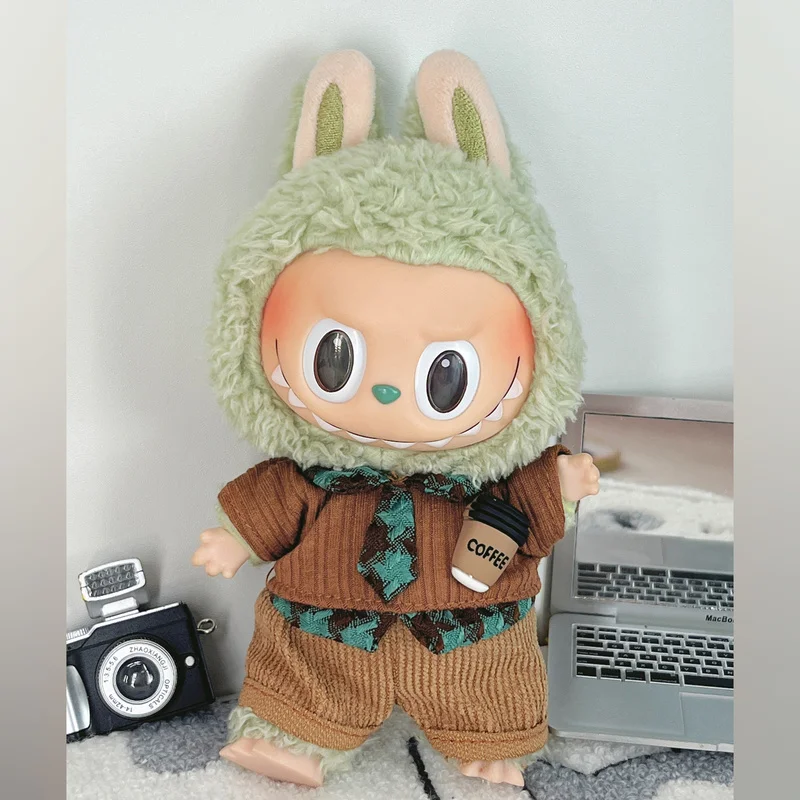 

Для Labubu ткань хлопковая кукла наряд 10 см кукольная одежда серии колледжа игрушки аксессуары идеально подходят для любителей кукол и коллекционеров