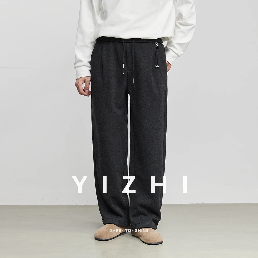 

Men's Thick Loose-fitting Casual Pants 2025 Winter New Fashion Solid Color Straight Leg Sporty Trendy Long Pants