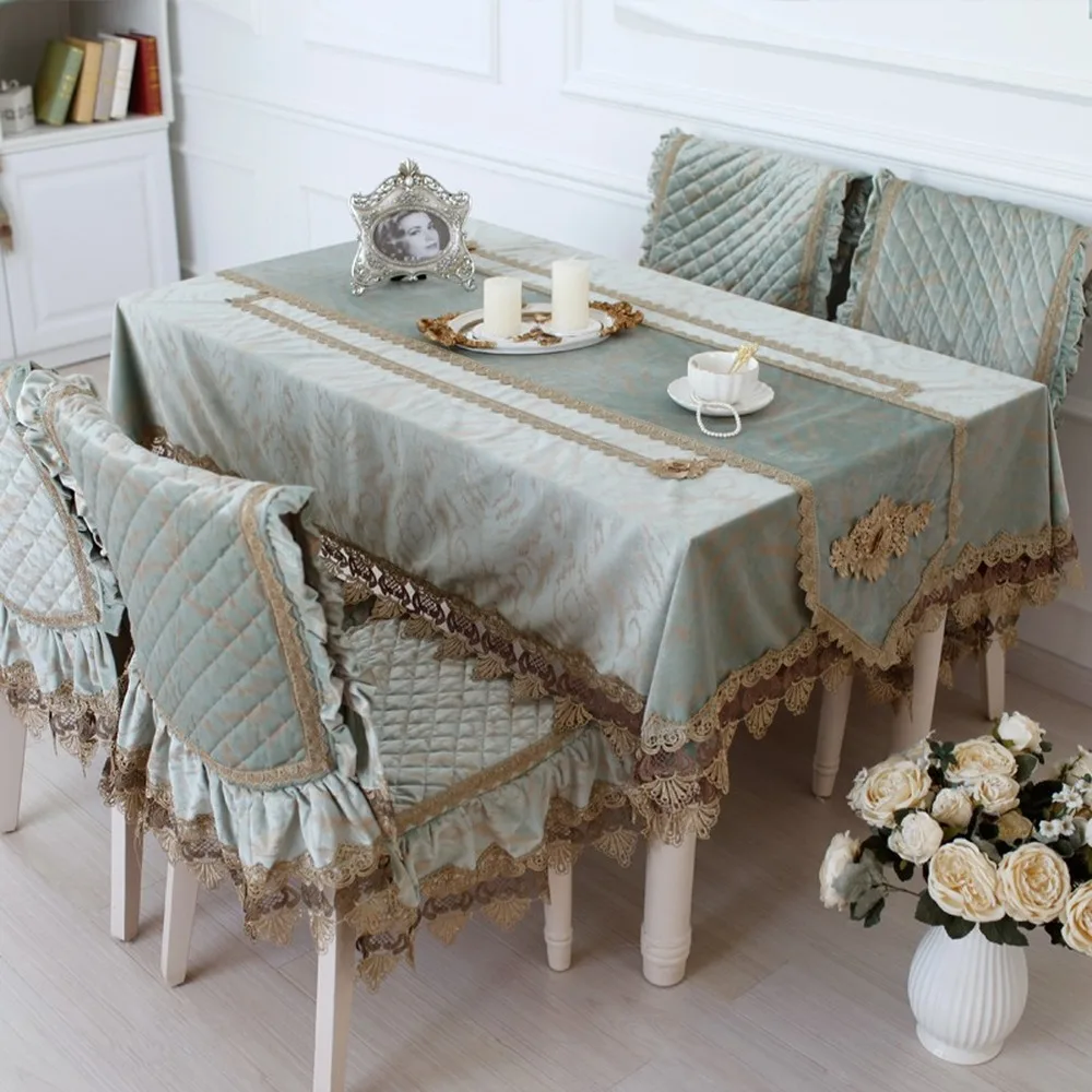 

European Luxury Tablecloth Embroidered Rectangular Table Cloth for Weding Banquet Jacquard Table Cover Can Be Customized