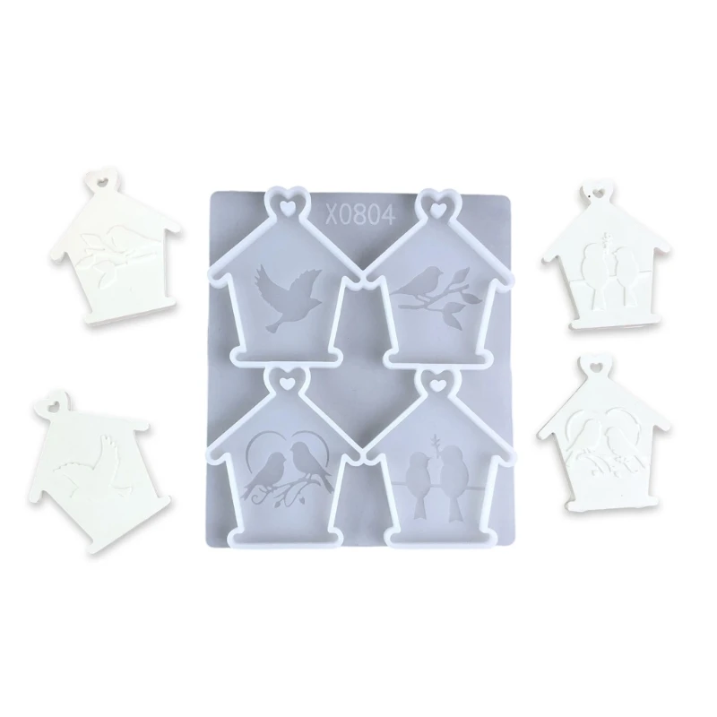 

C1FC High Quality Silicone Moulds For Creative Bird House Ceil Hanging Decorations