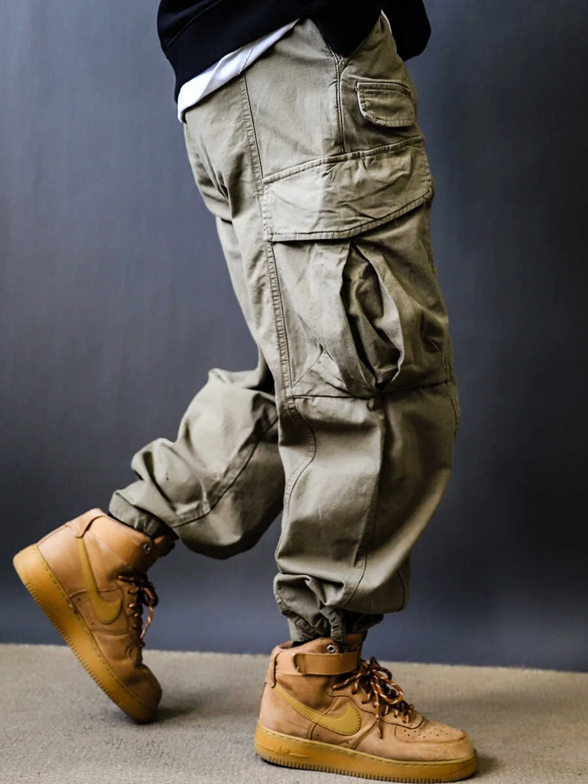 

Универсальные американские рабочие брюки в стиле ретро, мужские свободные повседневные длинные брюки с несколькими карманами, 3D-брюки с манжетами, весенне-осенняя мода