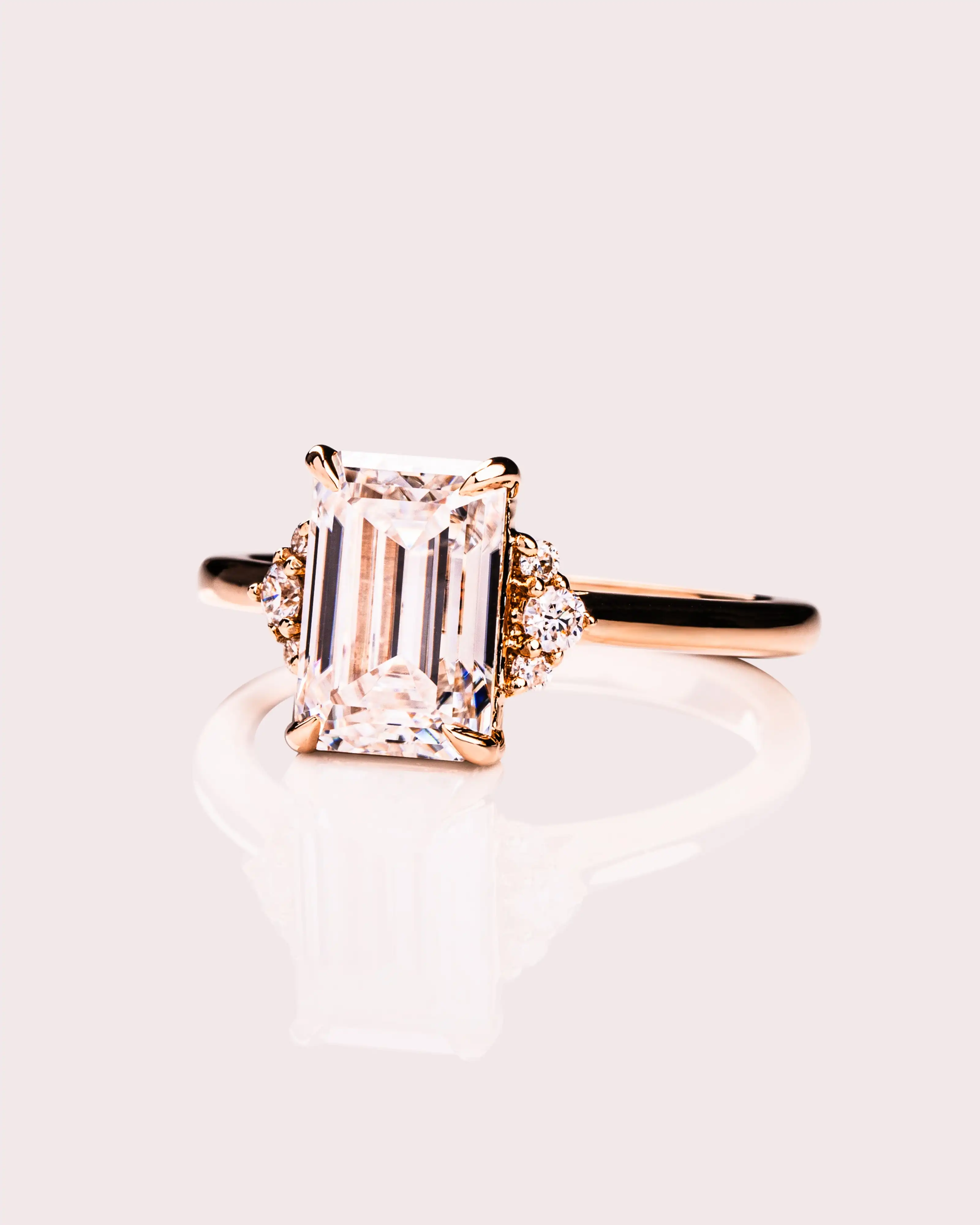 1.5CT D Color VS1 Emerald Cut 14K 18K Yellow Gold Lab Grown Diamond Engagement Wedding Ring CVD HPHT Lab diamond With IGI certif