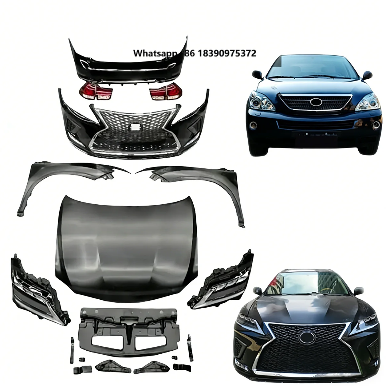 

New for RX 2003-2008 Upgrade 2020 Style Front/Rear Bumper 52119-48905 52159-48910 Facelift Conversion Kit Bolt-on Universal