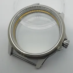 45mm Sapphire Glass Stainless Steel Watch Case Fits Eta 6497 6498 St3600 3601 3602 Manual Winding Movement