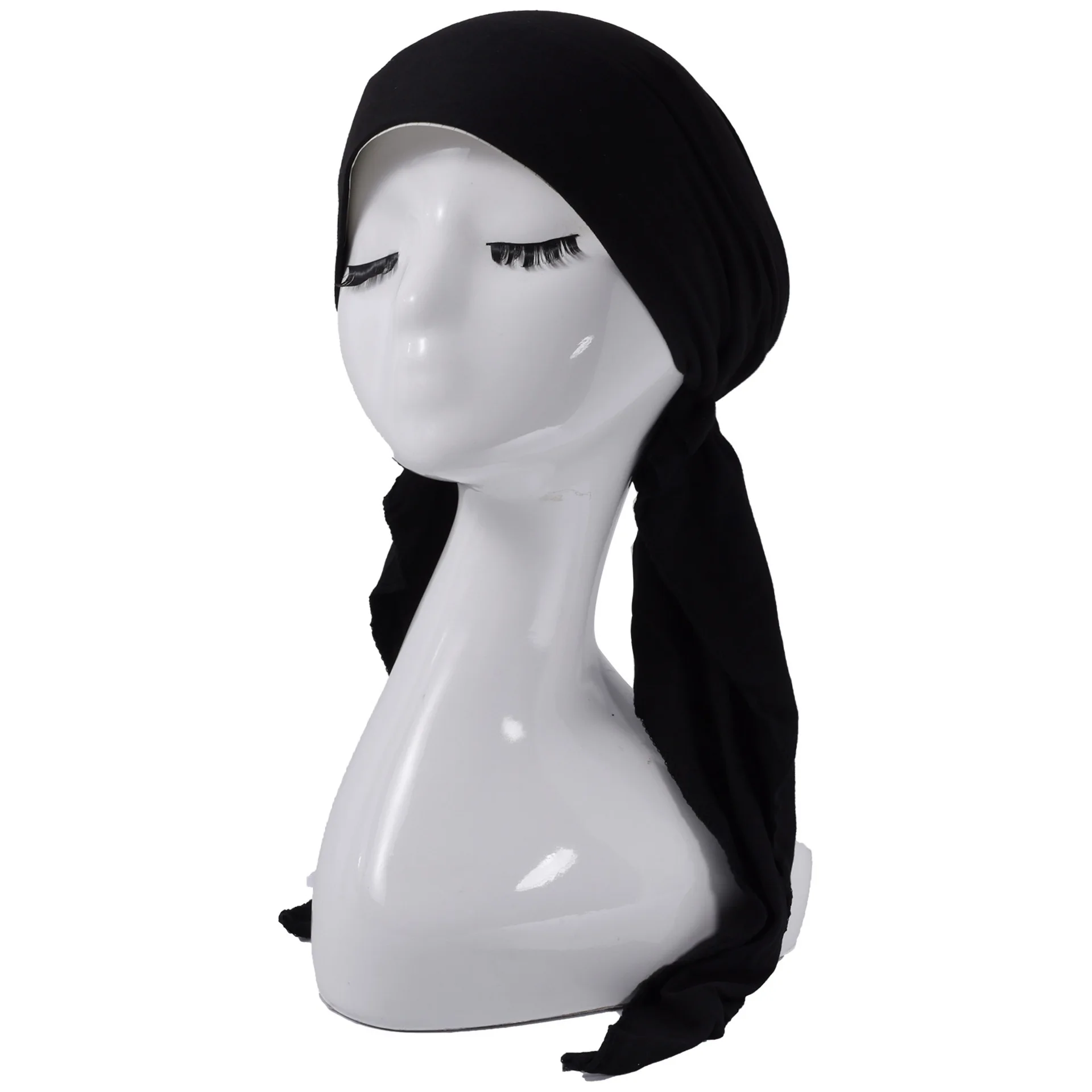 Nuevo pañuelo multicolor, sombrero curvo, pañuelo de Color sólido, sombrero de mujer, sombrero de cola larga, bolso de moda, cabeza, modelos de mujer