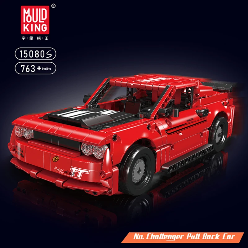 MOULD KING 15080S MOC Technical Sports Car Building Blocks Pull-back Vehicle Bricks Puzzle Assembly Toys Christmas Gift For Kids