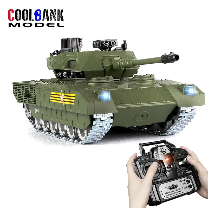 

TD 1/18 2.4g RC tank Russian Armata T-14 remote control main battle tank model WWII tank RC military vehicle model for boys