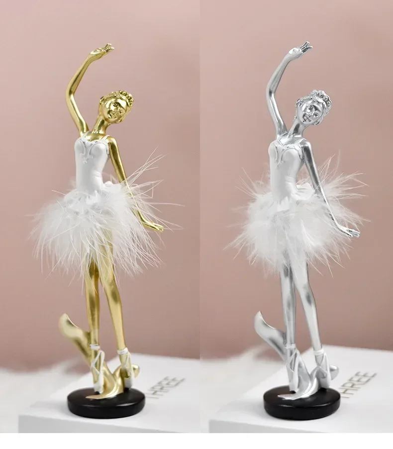 Scandinavische stijl Ballet Dans Ambachten Hars desktop model ornamenten Action figure standbeeld Collectie Home decor speelgoed Cadeau