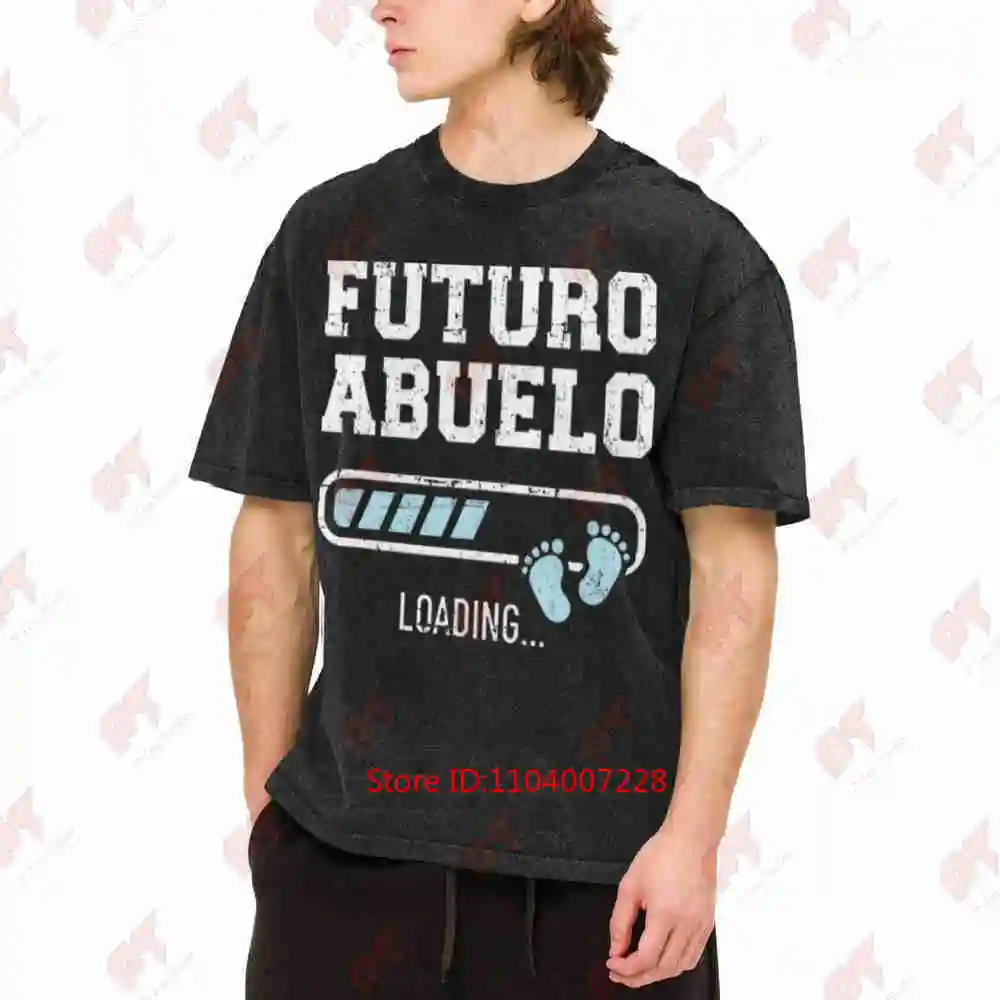 Futuro Abuelo Loading Baby Footprints Vintage Washed Tee Pure Cotton T-Shirt
