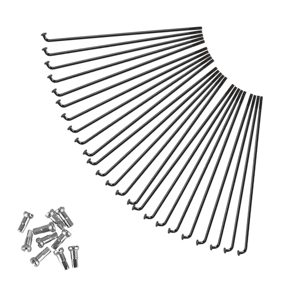 48Pcs/set 14g Bicycle Stainless Steel Spokes With Nipples Outdoor Mountain Road Bike High Strength Spokes Wires Bike Repair Tool