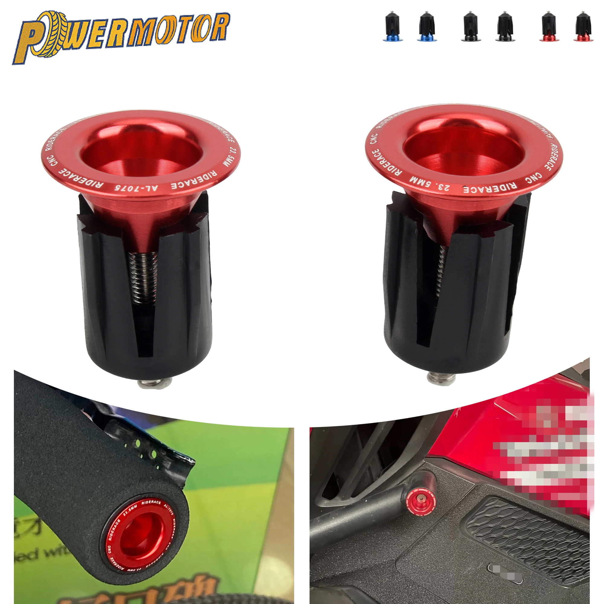 

1 Pair Bicycle Motorcycle Handle End Plug Aluminium Alloy Handlebar Grip Caps For Dirtbike Motocross Scooters Moped Bike Parts
