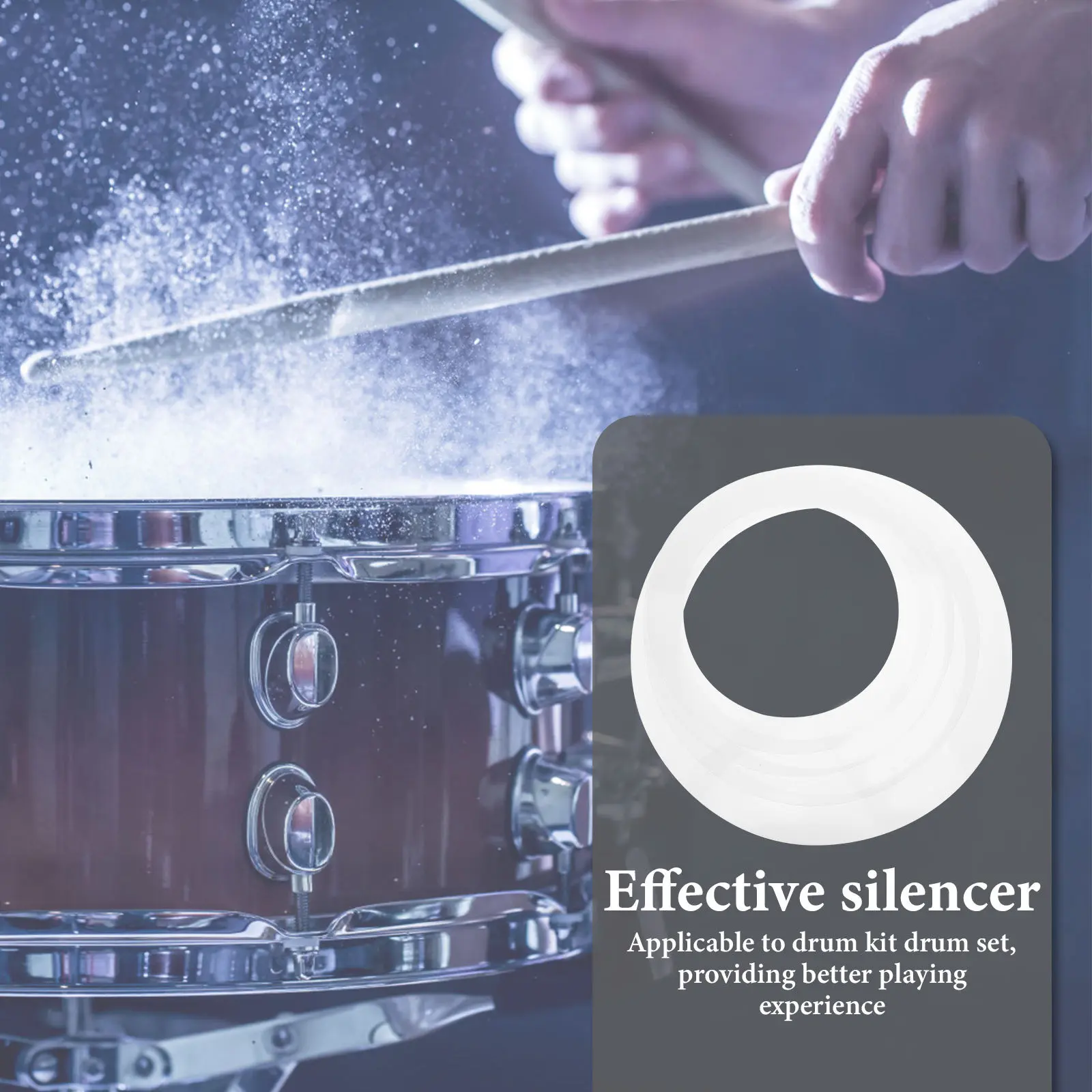 

4pcs Drum Mute Ring Kit Pet Noise Reduction Snare Practice Pad Home Percussion Accessories Tone Control Ring Drum Kit Parts