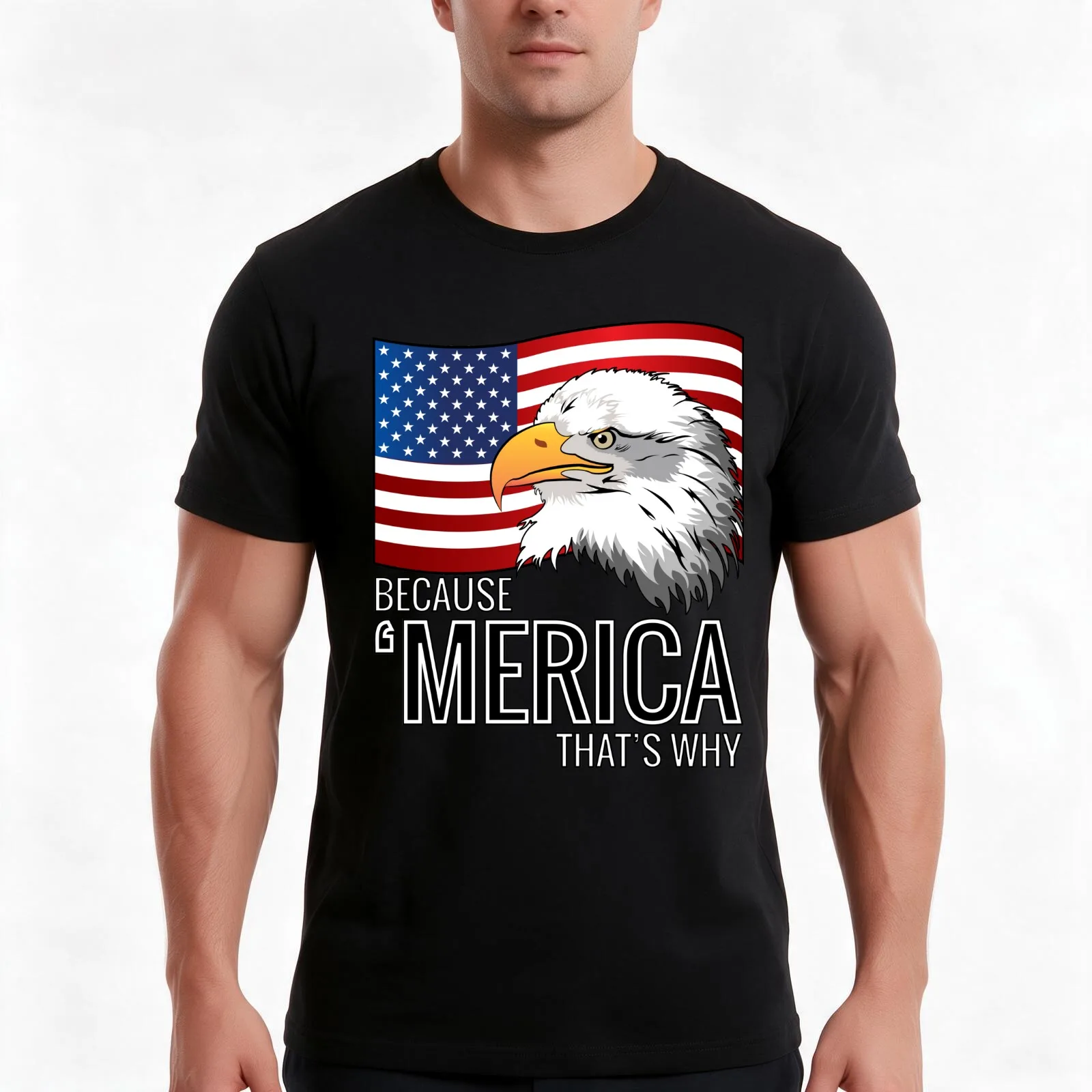 Because Merica Thats Why T Shirt T-Shirt Summer Casual Cotton Tee, Unisex Men Women