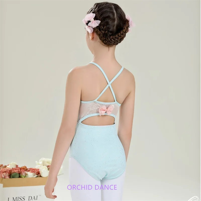 New Coming Fashion Cute Kids Girls Children Sparkling Spandex Blue Pink Lilac Cream Camisole Ballet Leotards Dance Skirts