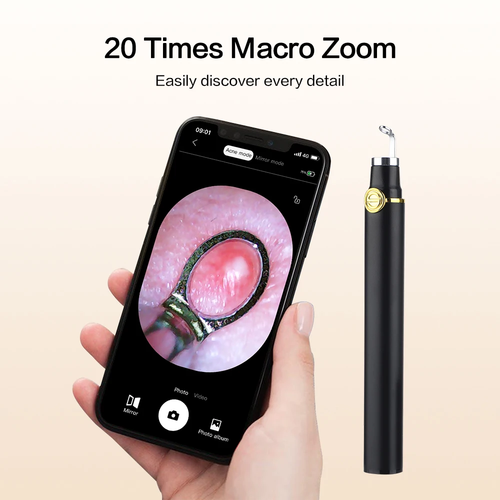 Visual Acne Cleaner Blackhead Remover Acne Needle Squeeze Pore Cleaner Pimple Black Dots Extractor Facial Cleaning Beauty Device