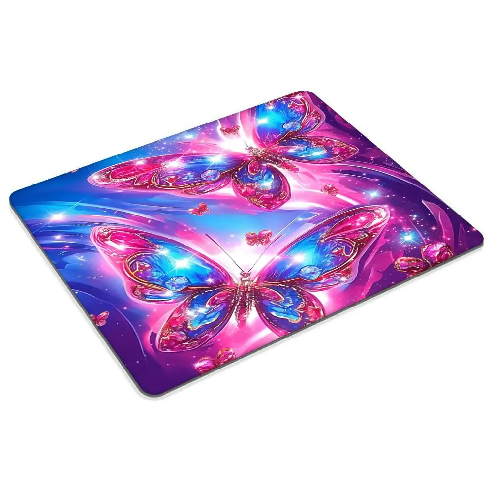 Vintage Bunte Schmetterling Druck Lock Edge Gaming Mousepad Gamer Maus Matte Tastatur Matten Schreibtisch Pad Mousepads 22x18 cm