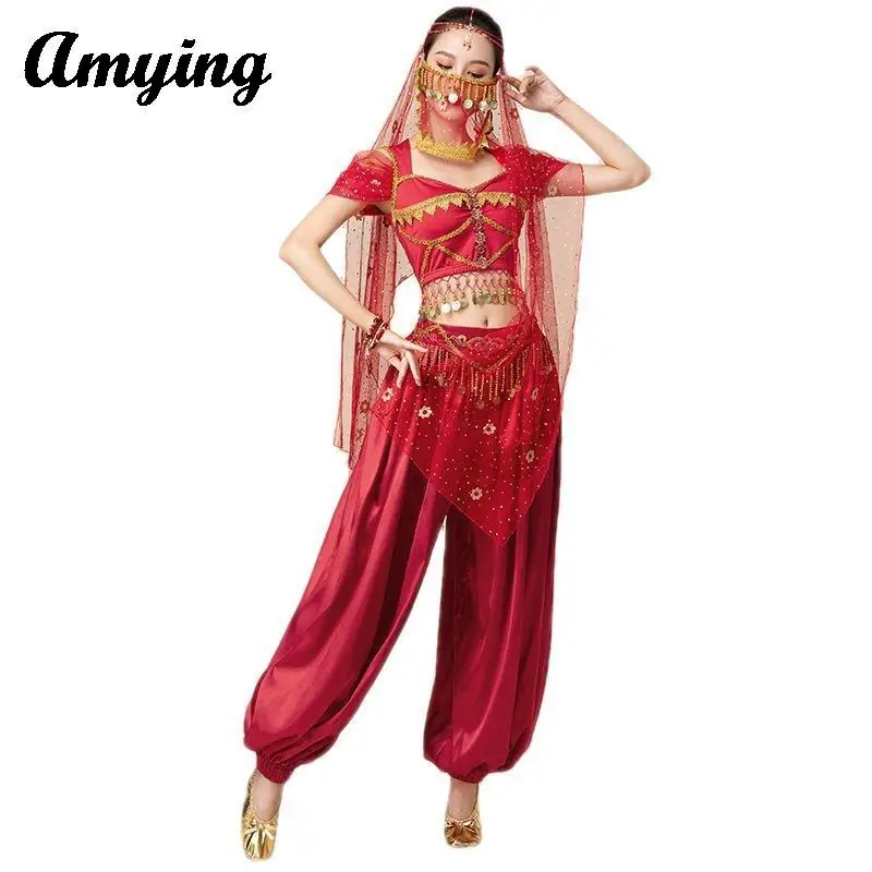 Oriental Arabian Princess Role-playing Costume Performance Cosplay Costumes Set Belly Dance Training Suit Aladdin Clothing