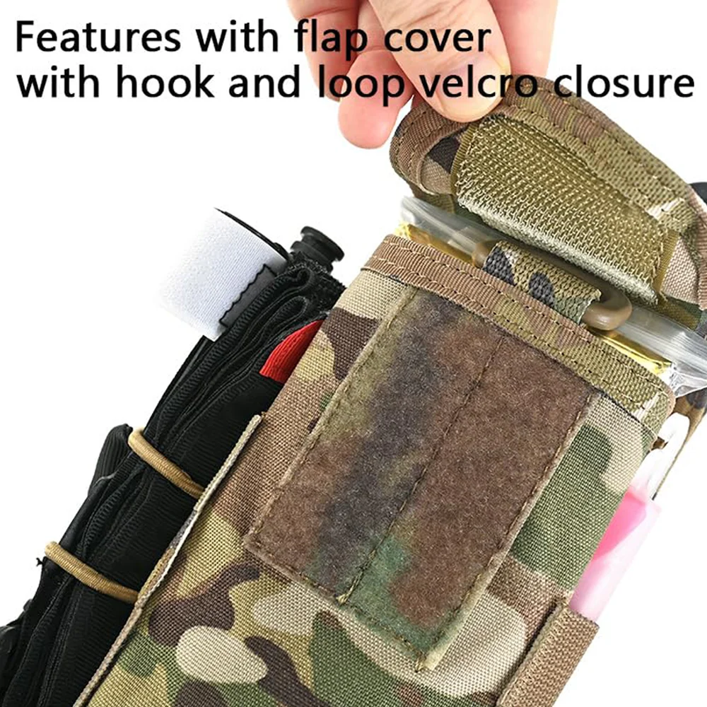 Tactical Tourniquet Pouch Holder Trauma Shears EMT Storage Bag MOLLE EDC Belt Pouch Malice Clip Flashlight  Medical Scissor