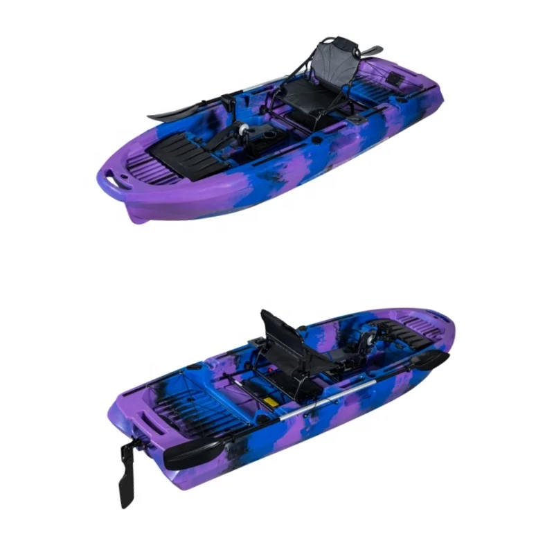 Popular 10.5ft HDPE Plastic Sea Kayak With Propeller Pedal Drive For Water Sports And Fishing 1-Person Capacity