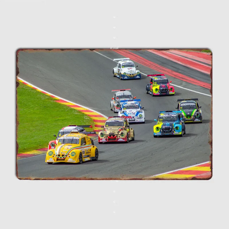 VW Beetle Auto Racing Retro Classic Car Metal Poster Sign Custom Car Club Bedroom Tin Wall Decor Room Decoration Home Decor