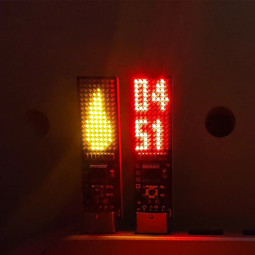 8X16 LED-Matrix-Display-Bildschirm mit dynamischen Flammeneffekten, Countdown-Timer, USB-betrieben für Geburtstags- und Feiertagsdekorationen – Detail 4