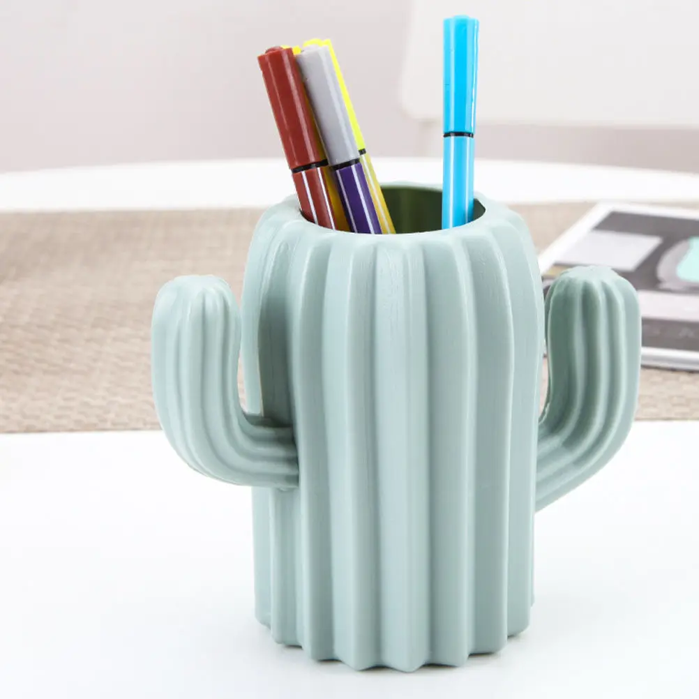 3Pcs Portable Cactus Pen Holder Container For Study Room Desk Desk Decor Desktop Vase Modern Home Flower
