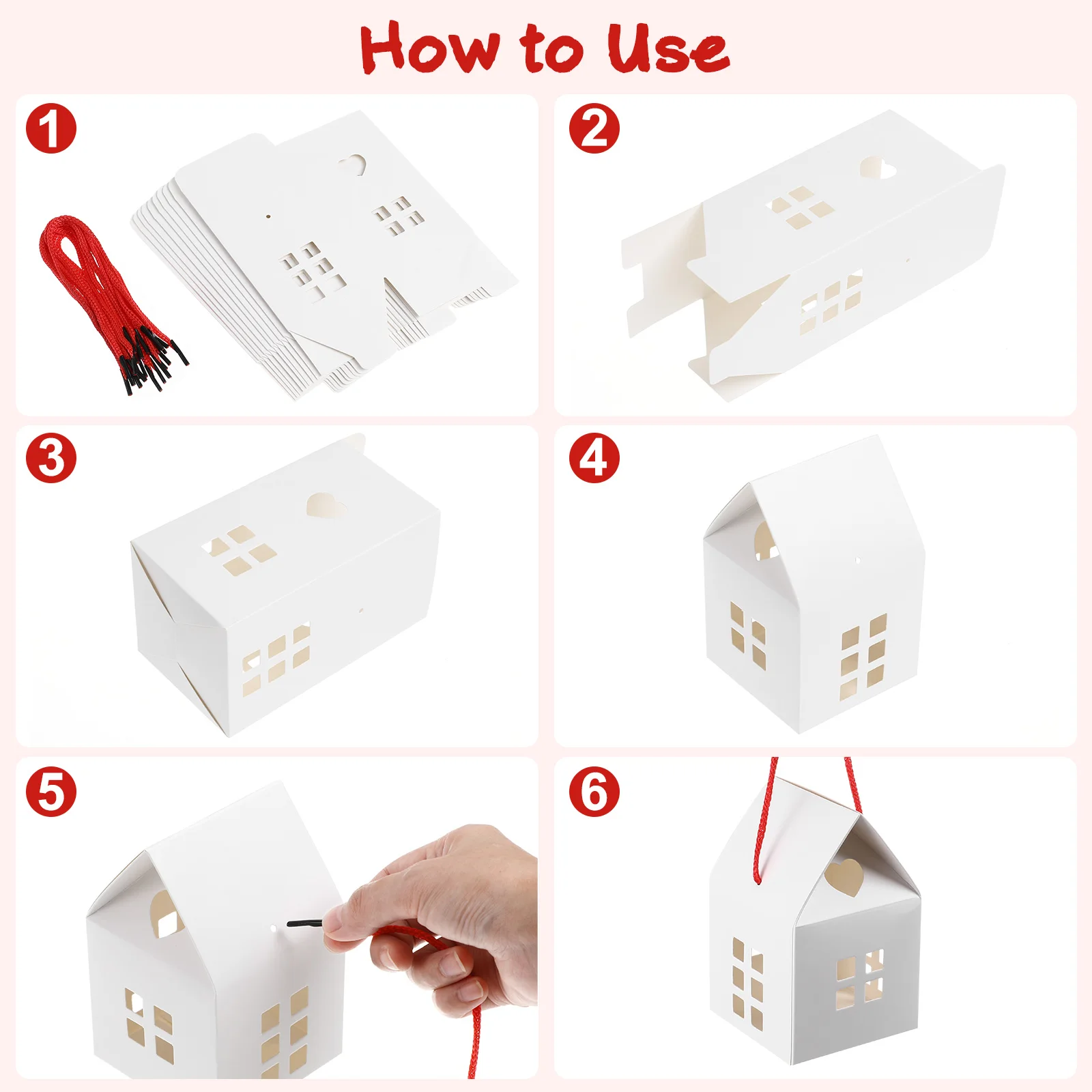 

10pcs Cookies Gift Box House Shaped Paper Packing Boxes Small Supplies Paper Packing Boxes Holiday Gift Packaging