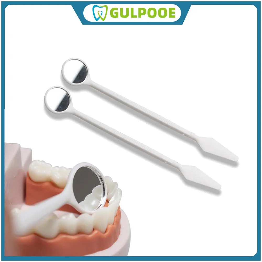 

GULPOOE 1Pcs/Bag Plastic Dental Oral Mirror Disposable Mouth Photo Mirror Teeth Whitening Reflector Instrument Dentist Tool