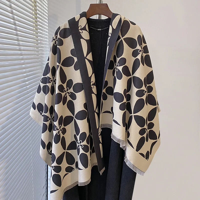 

Winter Warm Cashmere Scarf for Women Luxury Pashmina Blanket Thick Shawl Wrap Neckerchief Fashion Bufanda Echarpe Poncho 2024