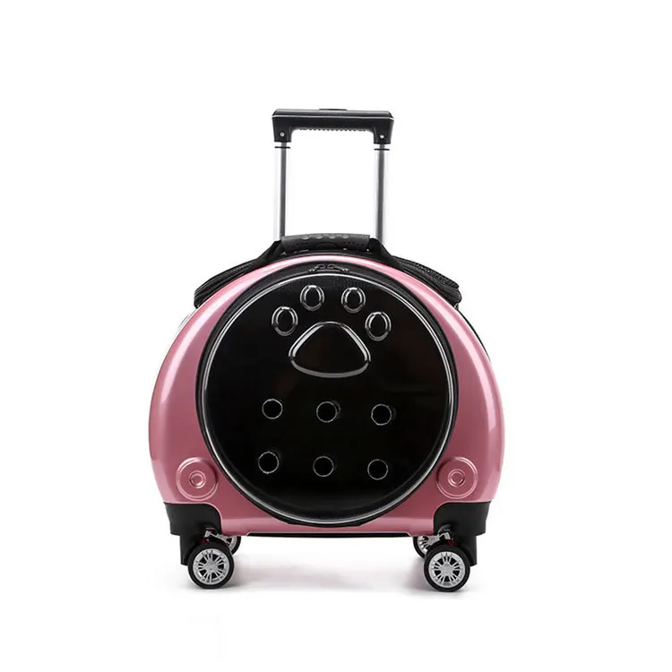 Big Volume Luxury Expandable Dog Cat Backpack Wheeled Trolley Pet Carrier For Detachable Trolley