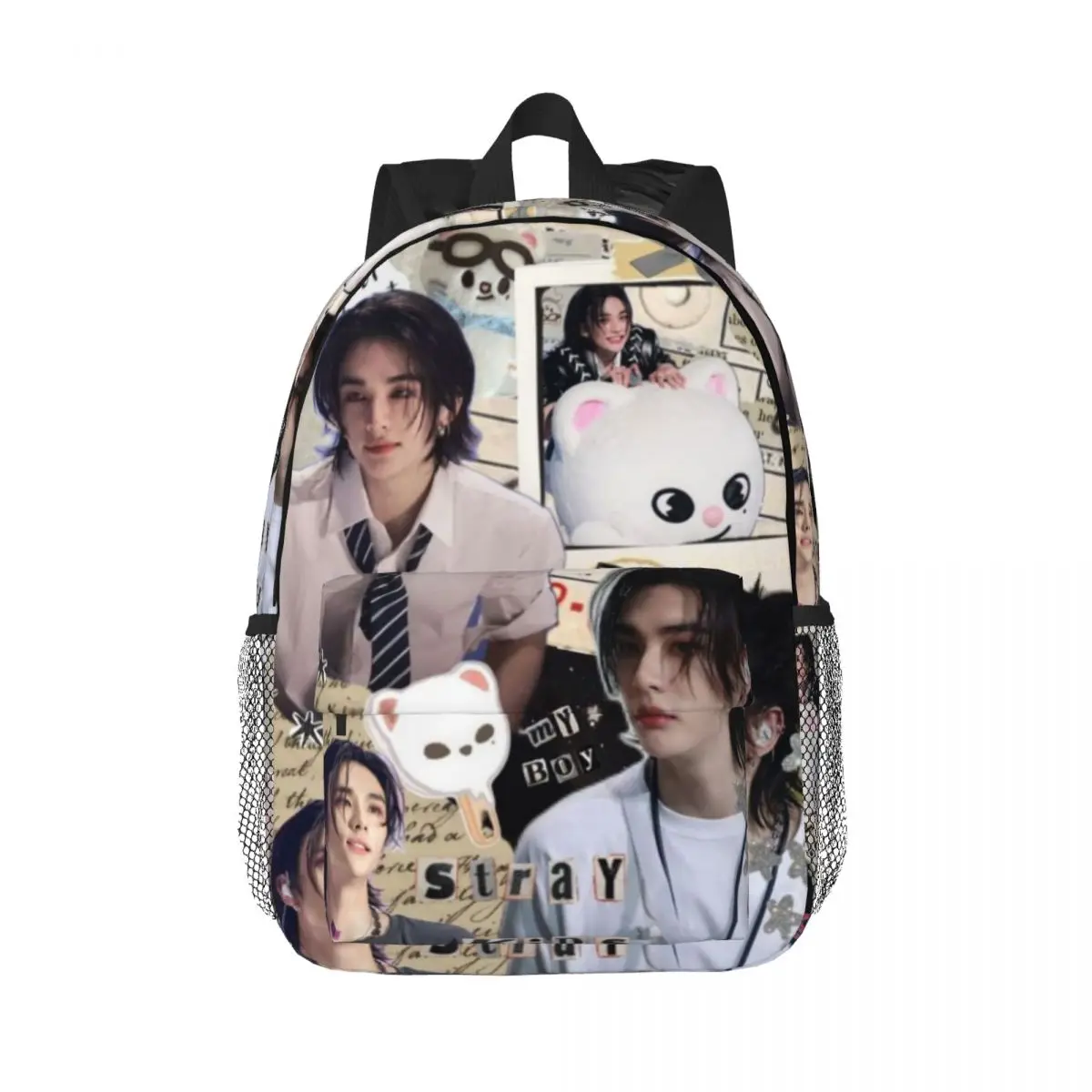 Hot-KPOP-Like-K-Kids-Hyunjin For Girls Boys Large Capacity Student Backpack Lightweight waterproof Backpack 15inch