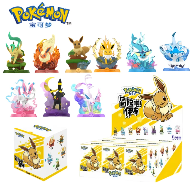 Pokemon Eevee Family Blind Box Mystery Set, colección de figuras de acción Flareon Espeon Sylveon para fanáticos