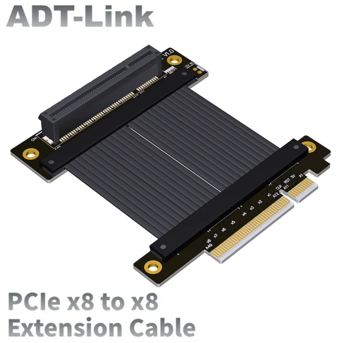 

PCIE x8 4.0 Riser Extension Cable for Graphics Card GPU PCI Express 8x Extender Ribbon Line Gen4.0 GTX M88SL/M88SF/M88VR 10～50cm