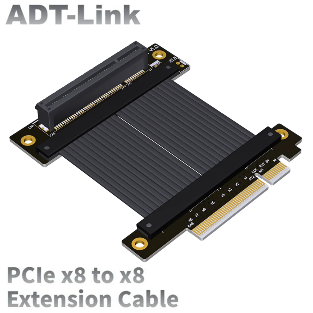 Imagem -01 - Cabo de Extensão Pcie x8 4.0 Riser para Placa Gráfica Gpu Pci Express 8x Extender Ribbon Line Gen4.0 Gtx M88sl M88sf M88vr 1050cm cabo de extensao pcie x8 40 riser para placa grafica gpu pci express 8x extender ribbon line gen40 gtx m88sl m88sf m88vr 1050cm 01