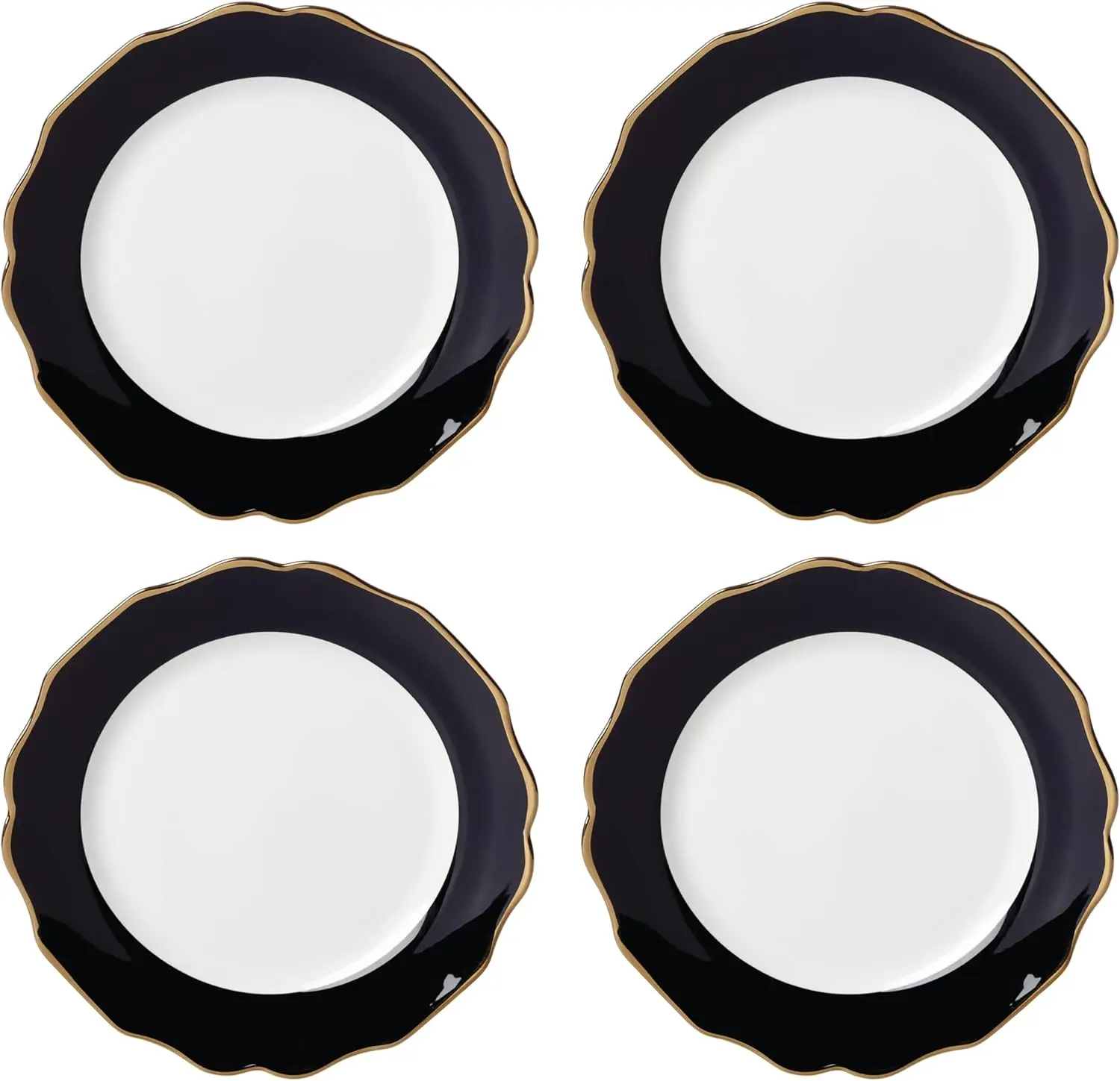 

896842 Contempo Luxe Black Dinner Plates, Set of 4
